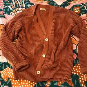 Tradlands Shelter Cardigan Sweater Burnt Sienna XS